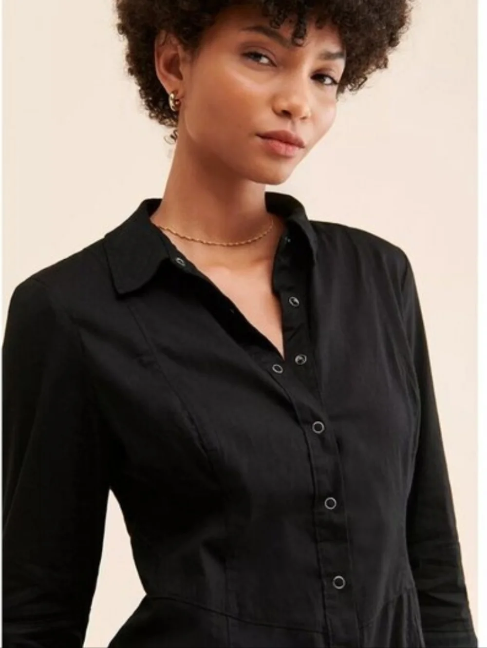 Free People Thea Button Front Mini Dress